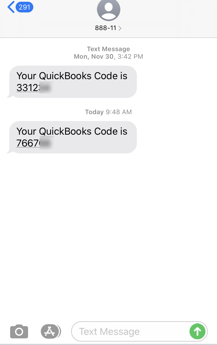 Short Code One-Intuit Identity - Quickbooks Intuit text messaging